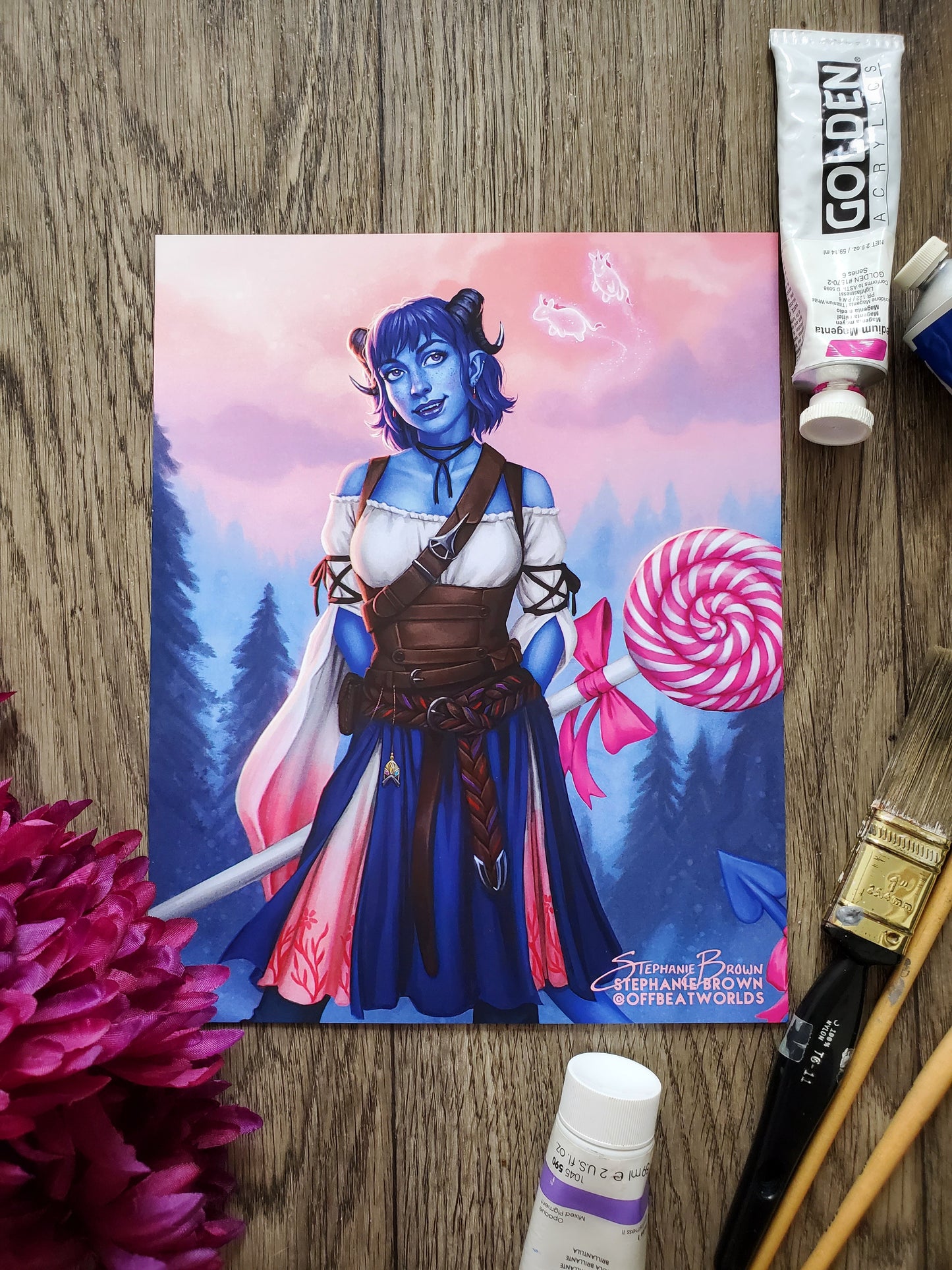 Little Blue Tiefling - 8x10 Print