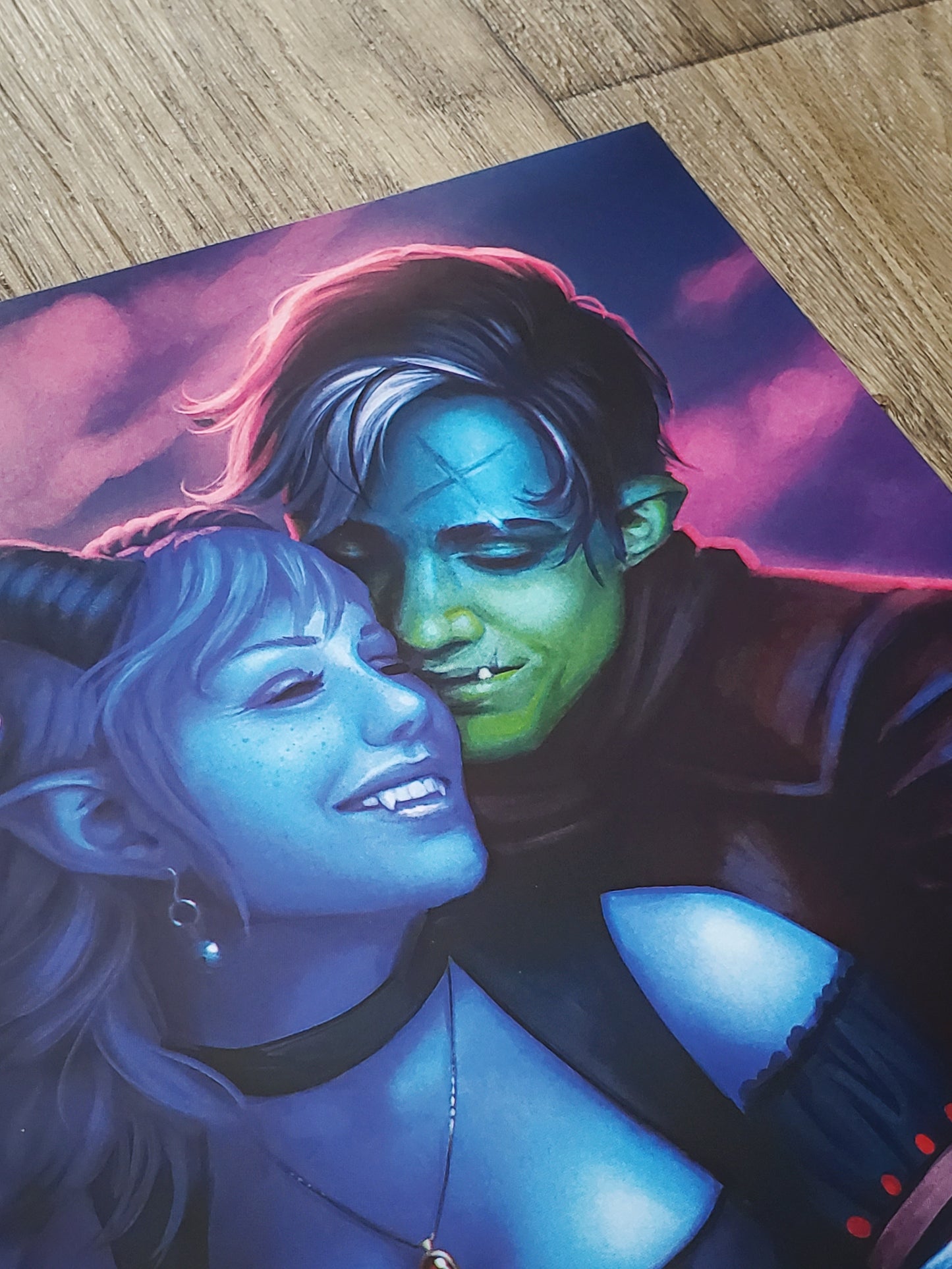 The Handsome Half-orc and Little Blue Tiefling - 8x10 Print