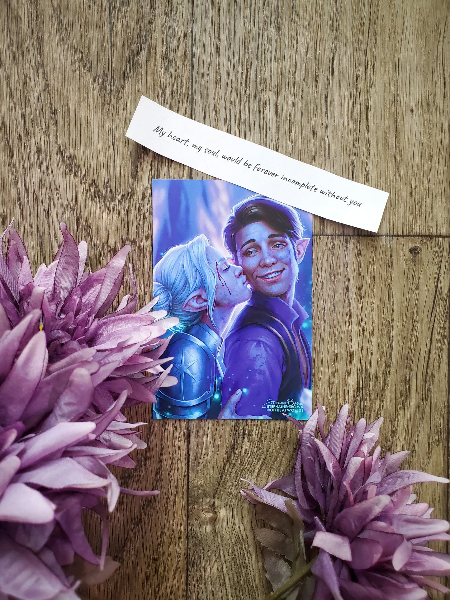 "My heart, my soul, would be forever incomplete without you" - Postcard