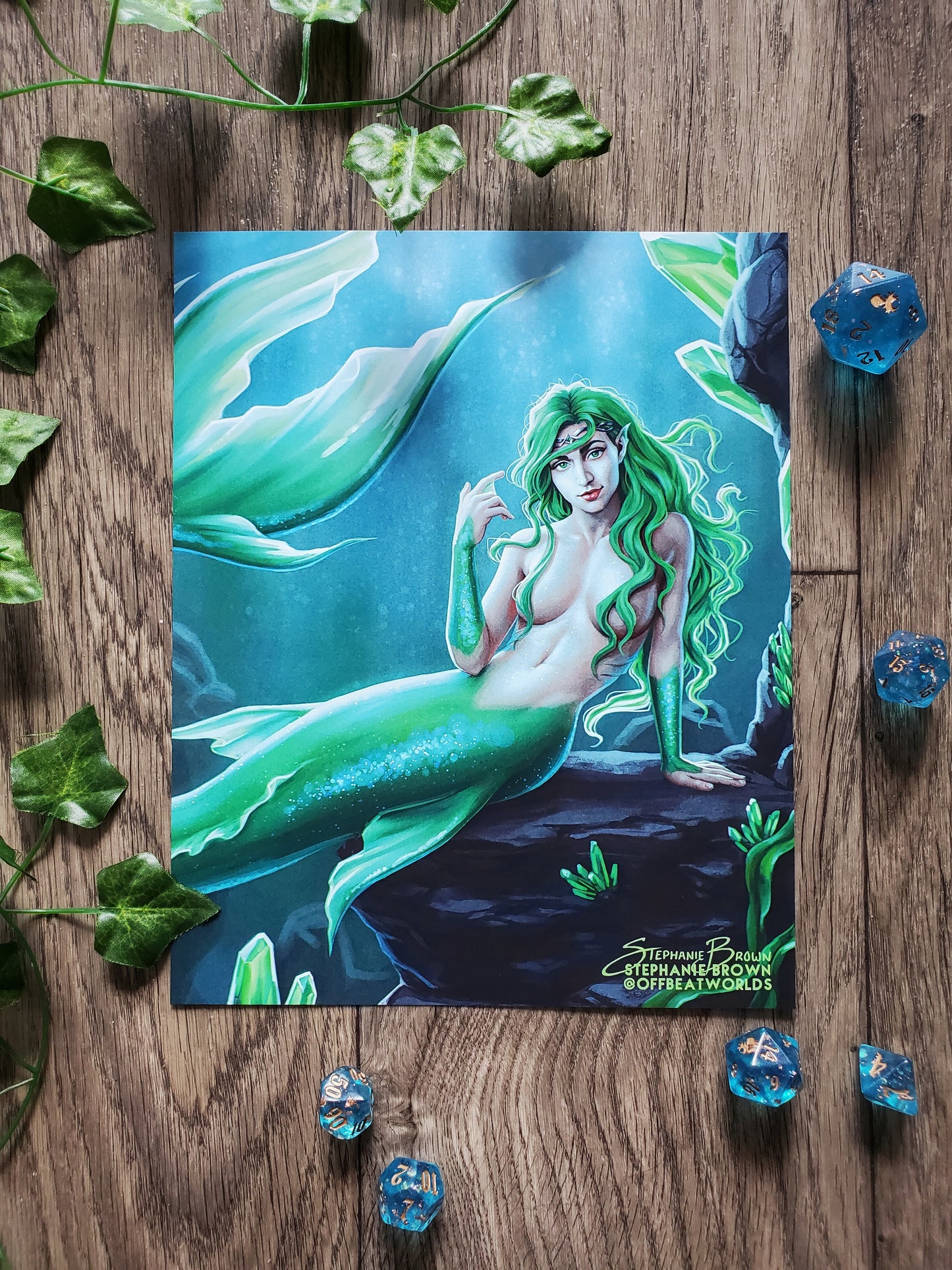 The Emerald Mermaid - 8x10 Print